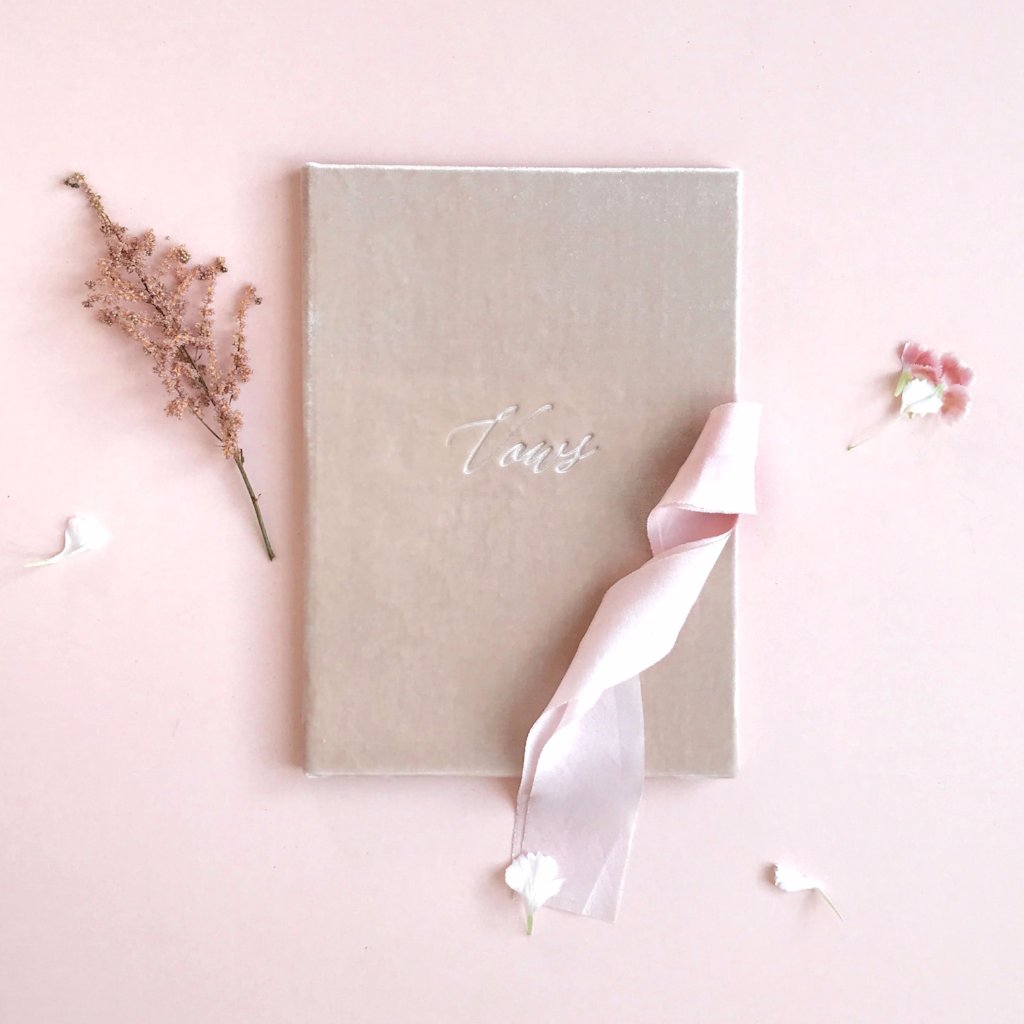 Vow Book Covers Uk Velvet - Rose Wedding Stationery