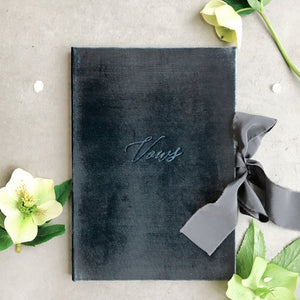Vow Book Covers Uk Velvet - Dark Blue Wedding Stationery wedding theme