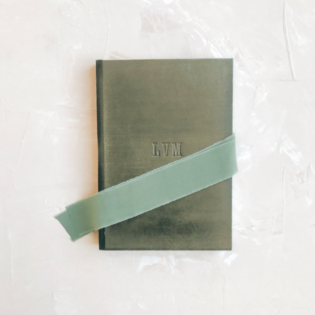 Custom Velvet Notebook - Sage Green