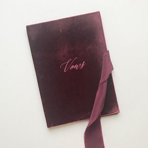 Vow Book Covers Uk Velvet - Dark Red Wedding Stationery , Dark Red Wedding Theme