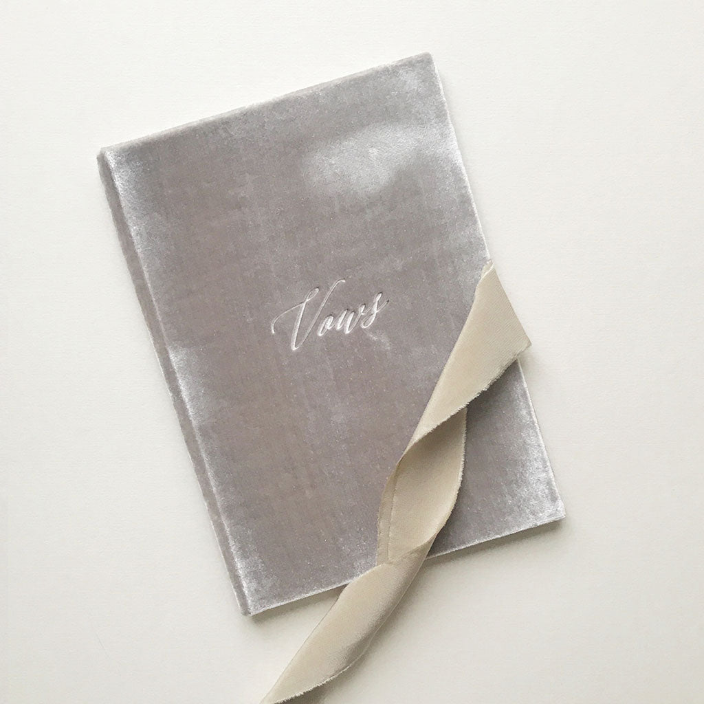 Vow Book Covers Uk Velvet - Taupe Wedding Stationery wedding theme