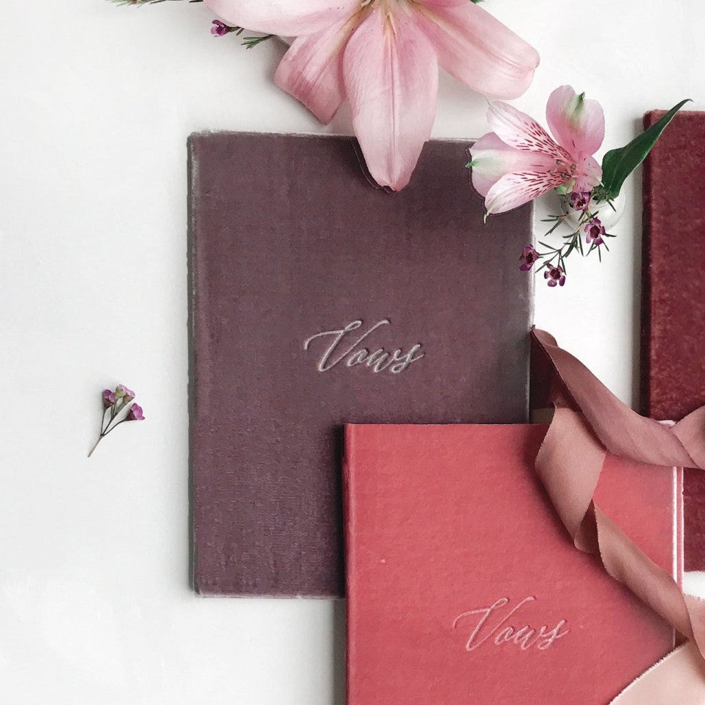Vow Book Covers Uk Velvet - Purple Wedding Stationery , Purple Wedding Theme