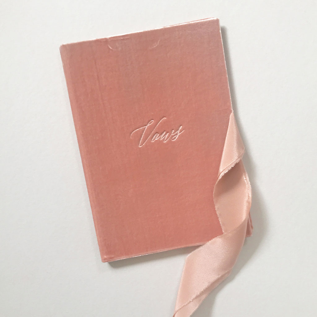 Vow Book Covers Uk Velvet - Blush Wedding Stationery