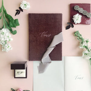 Vow Book Covers Uk Velvet - Plum Wedding Stationery Plum wedding theme