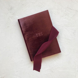 Custom Velvet Notebook - Red Wine