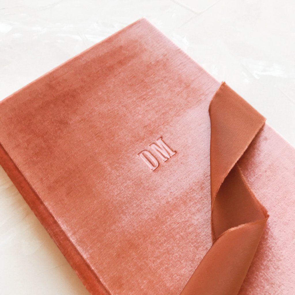 Custom Velvet Notebook - Peach