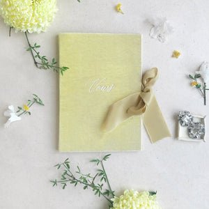 Wedding Stationery Yellow Wedding theme Velvet Vow Book