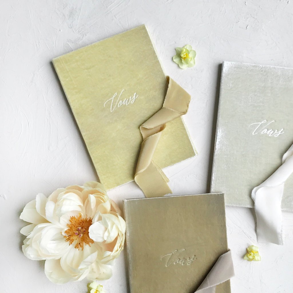 Wedding Stationery Yellow Wedding theme Velvet Vow Book