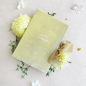 Wedding Stationery Yellow Wedding theme Velvet Vow Book