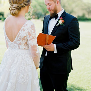 Vow Book Covers Uk Velvet - Peach Wedding Stationery