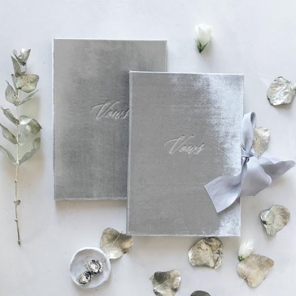 Vow Book Covers Uk Velvet - Light Grey Wedding Stationery wedding theme