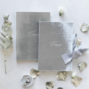 Vow Book Covers Uk Velvet - Light Grey Wedding Stationery wedding theme