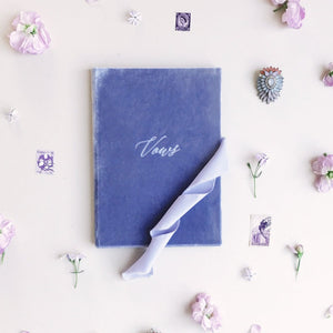 Vow Book Covers Uk Velvet - Lavender, purple Wedding Stationery 