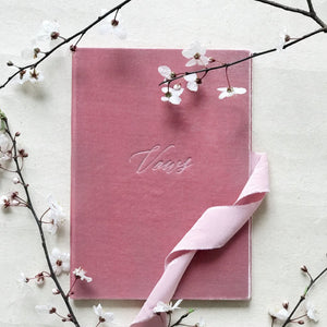 Vow Book Covers Uk Velvet - Pink Wedding Stationery