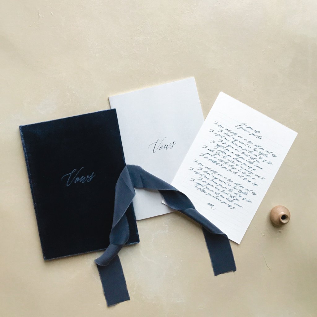 Vow Book Covers Uk Velvet - Dark Blue Wedding Stationery wedding theme