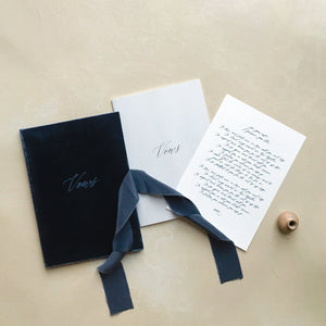 Vow Book Covers Uk Velvet - Dark Blue Wedding Stationery wedding theme
