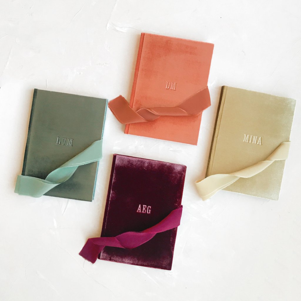 Custom Velvet Notebook - Sage Green