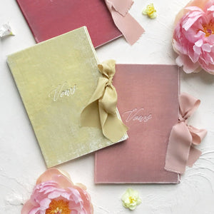 Vow Book Covers Uk Velvet - Blush Wedding Stationery