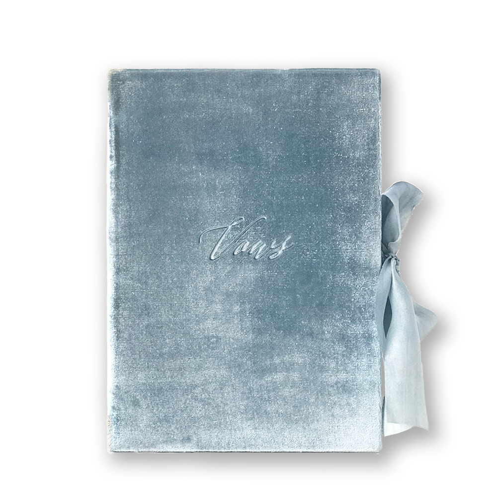 Vow Book Covers Uk Velvet - Pale Blue Wedding Stationery wedding theme