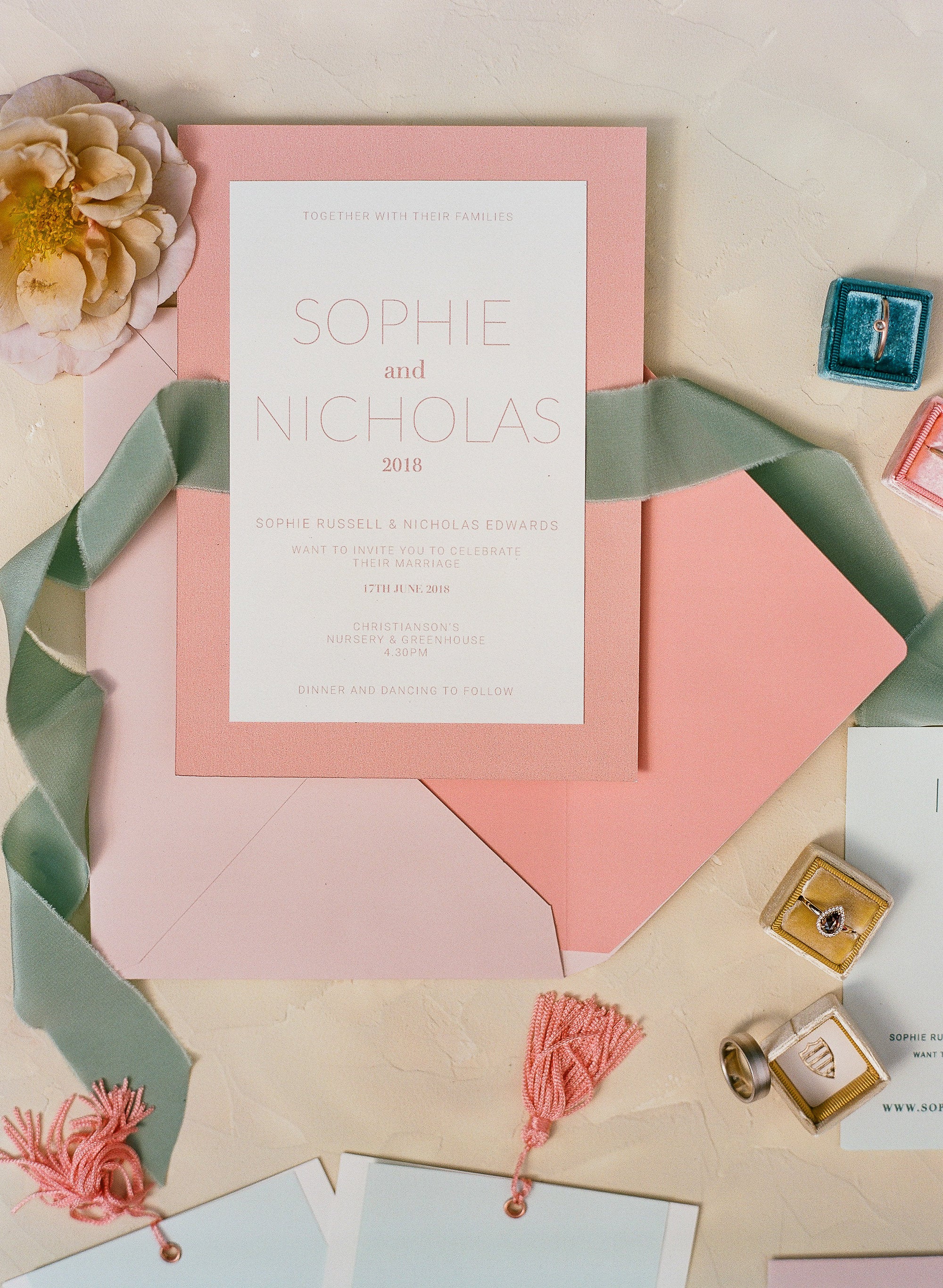 Colourful Modern Set - Peach Stationery