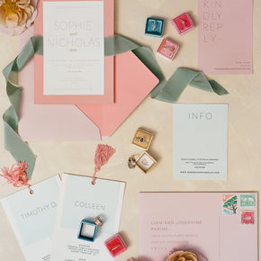 Colourful Modern Set - Peach Stationery