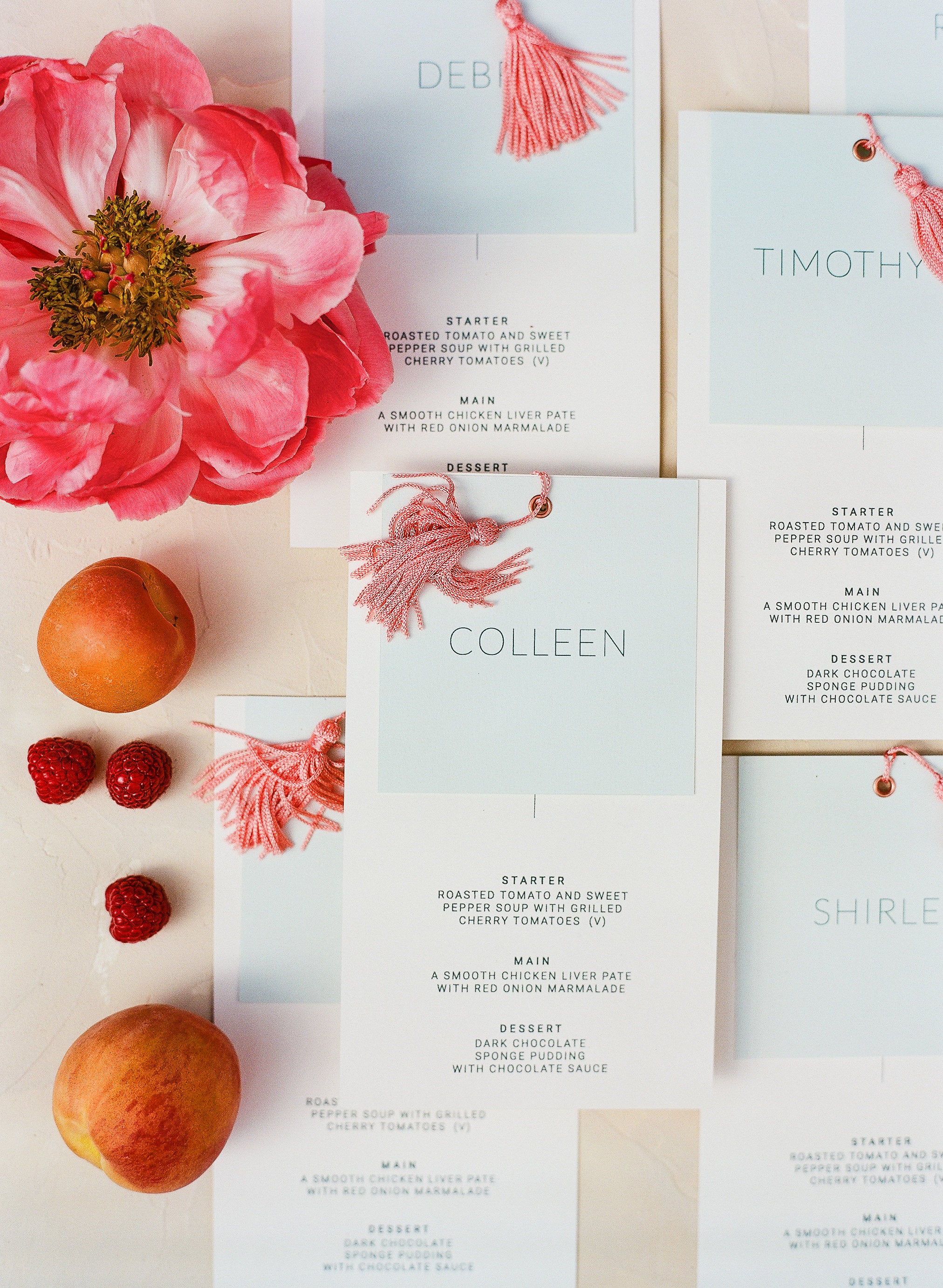 Colourful Modern Set - Peach Stationery