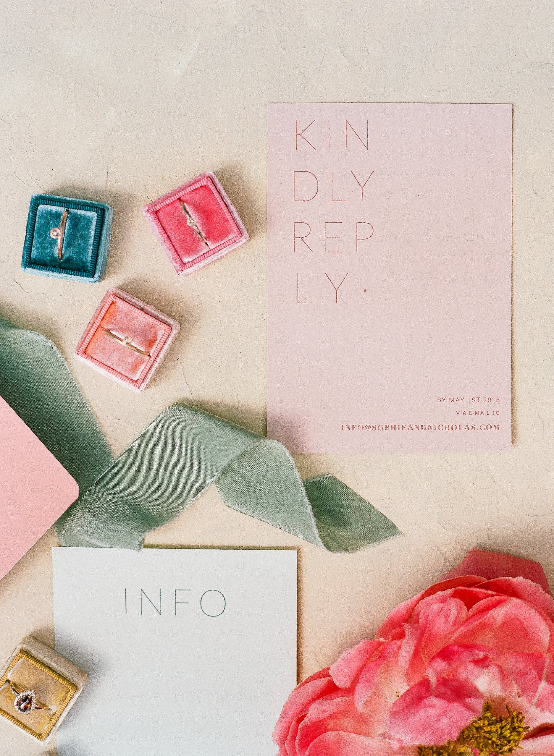 Colourful Modern Set - Peach Stationery