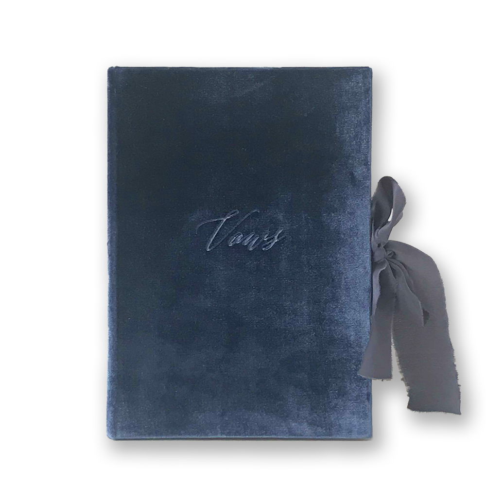 Vow Book Covers Uk Velvet - Dark Blue Wedding Stationery wedding theme