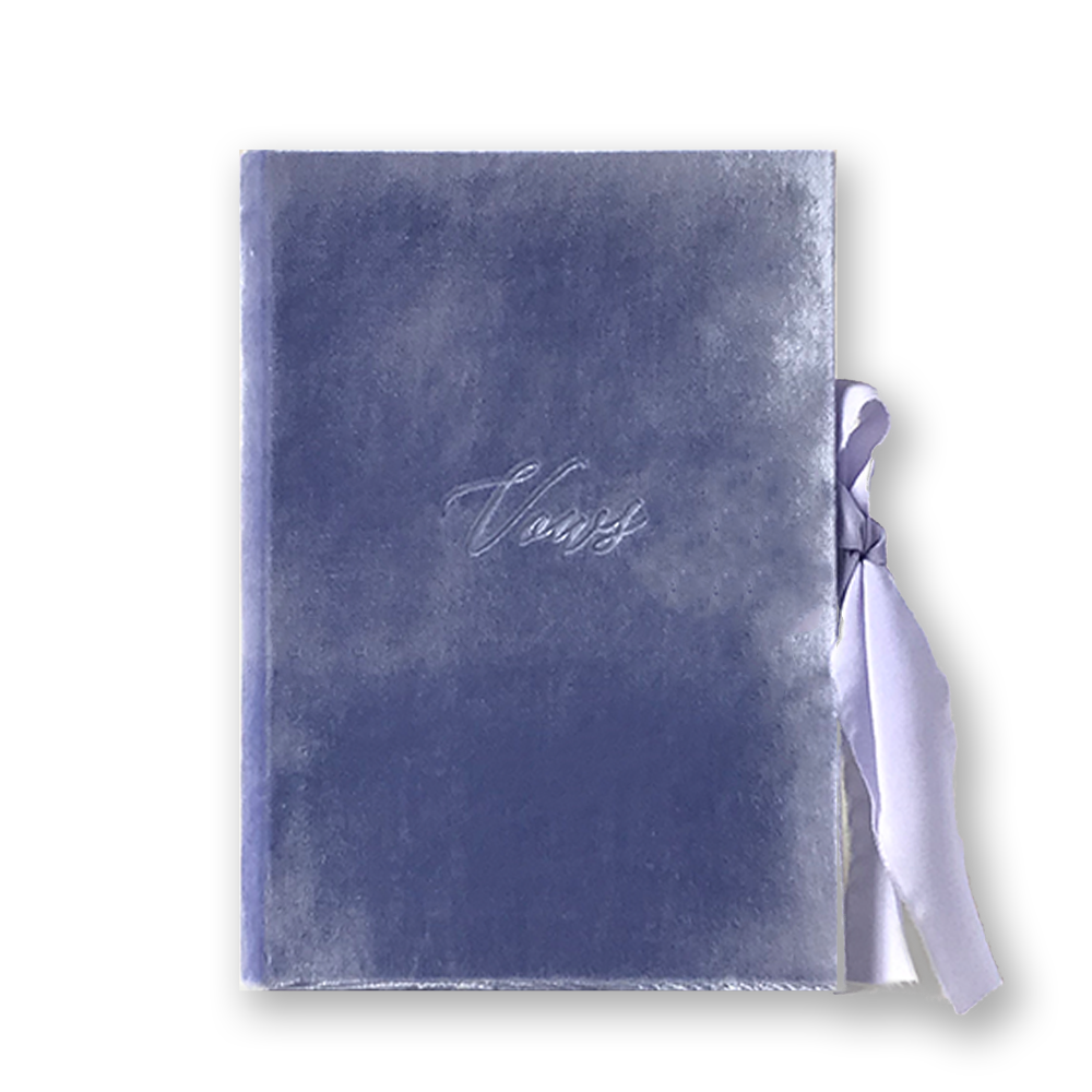 Vow Book Covers Uk Velvet - Lavender, purple Wedding Stationery 