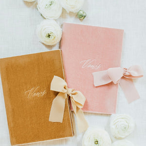 Vow Book Covers Uk Velvet - Blush Wedding Stationery