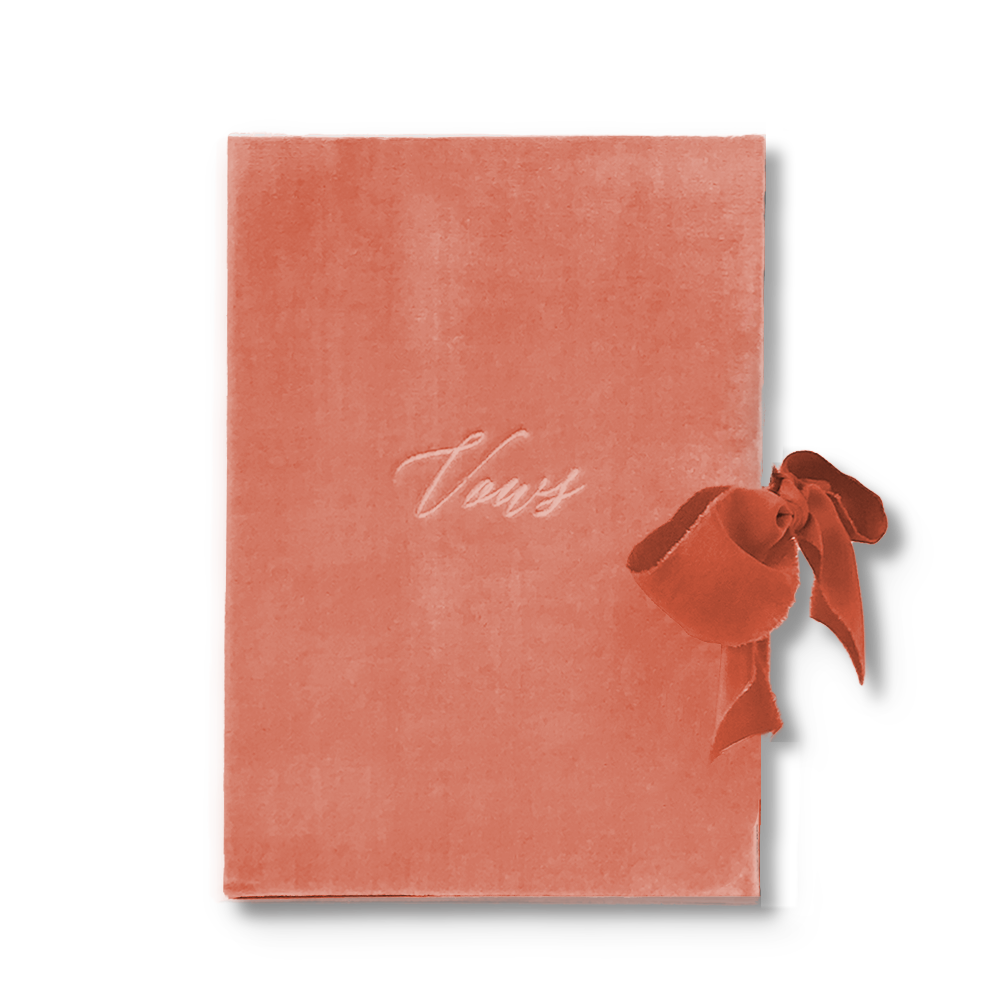 Vow Book Covers Uk Velvet - Peach Wedding Stationery