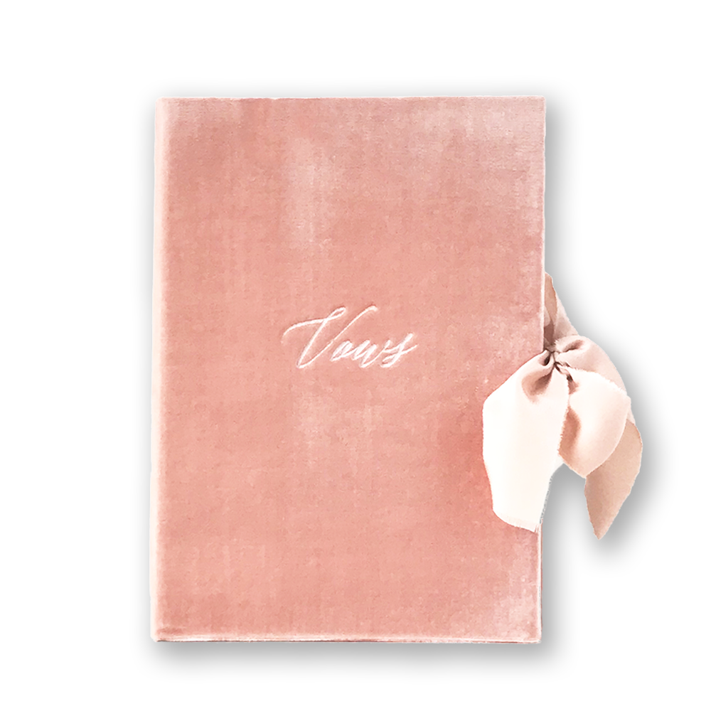 Vow Book Covers Uk Velvet - Blush Wedding Stationery