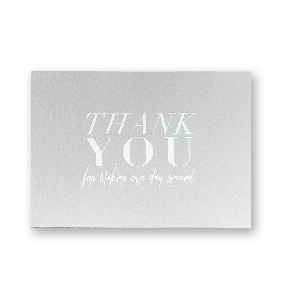 Thank You Cards-Grey-White Foil
