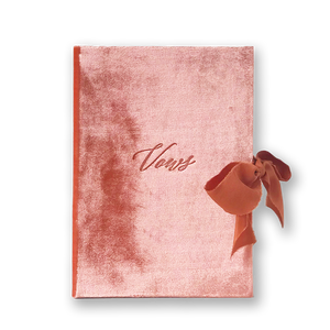 Vow Book Covers Uk Velvet - Peach Wedding Stationery