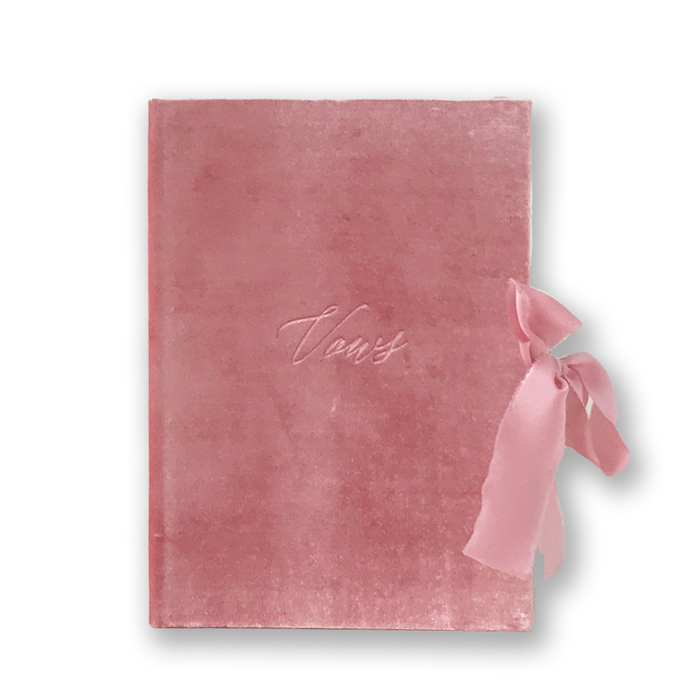 Vow Book Covers Uk Velvet - Pink Wedding Stationery