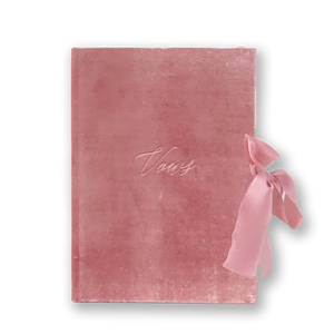 Vow Book Covers Uk Velvet - Pink Wedding Stationery