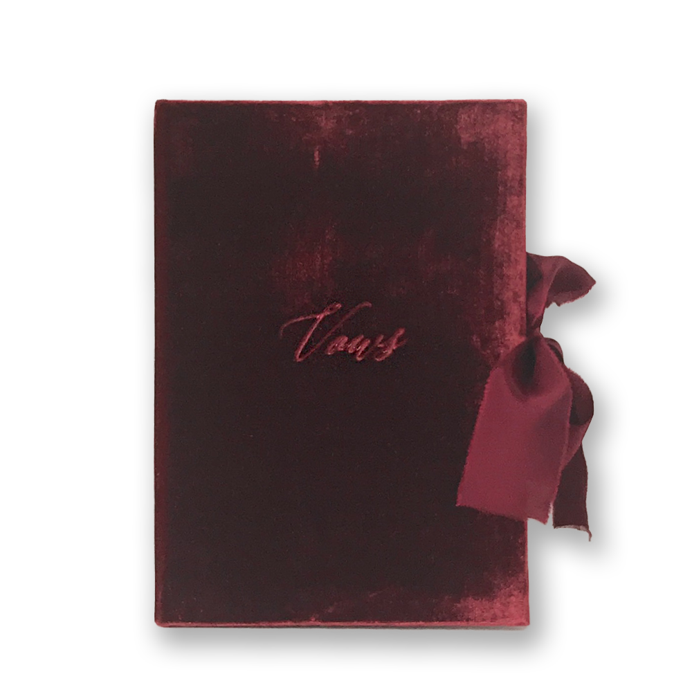 Vow Book Covers Uk Velvet - Dark Red Wedding Stationery , Dark Red Wedding Theme