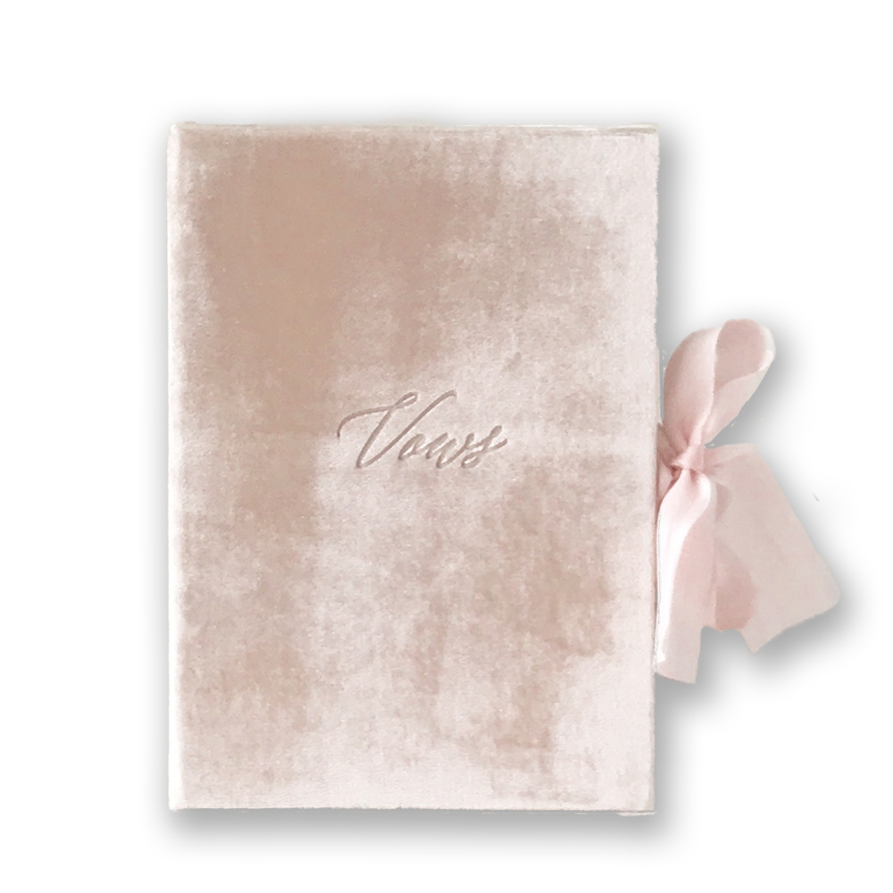 Vow Book Covers Uk Velvet - Rose Wedding Stationery